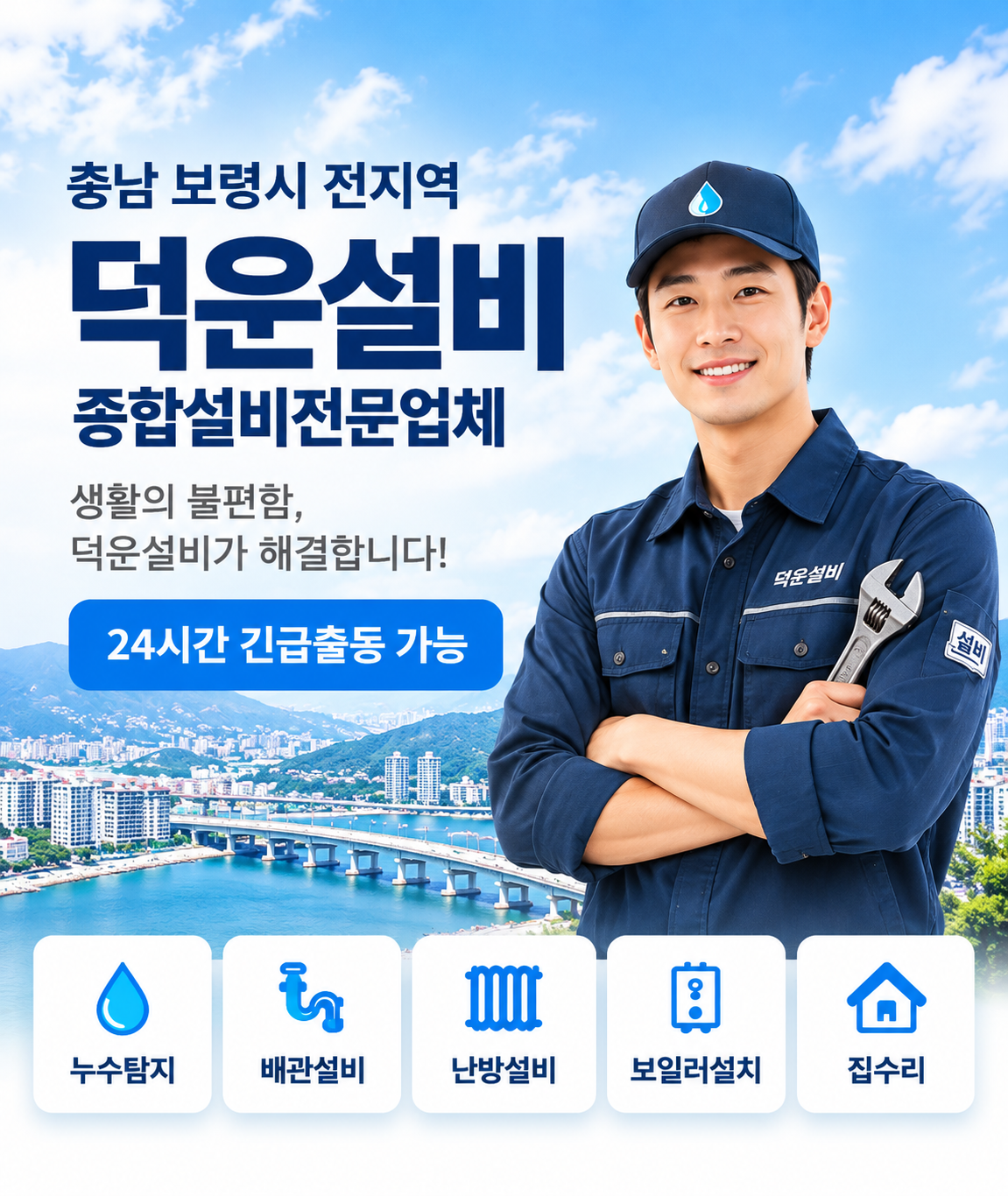 충남 보령시 전지역 덕운설비 종합설비전문업체 메인 안내