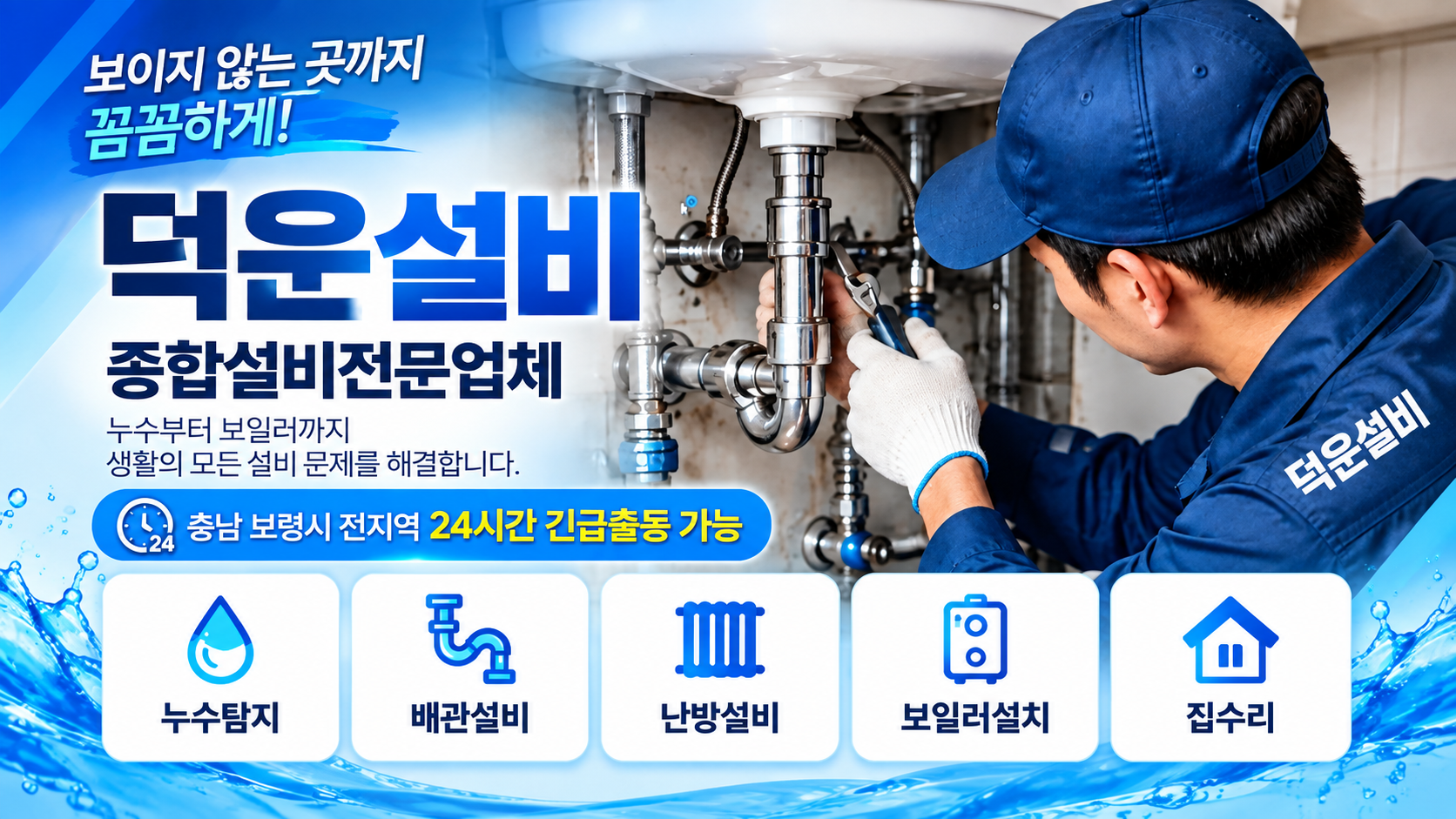 덕운설비 종합설비전문업체 PC 메인 안내